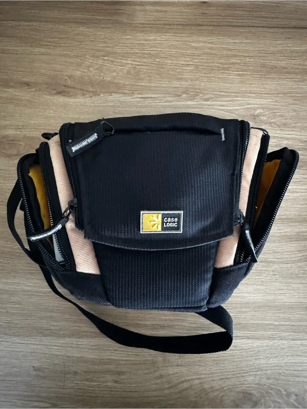Case Logic Black and Tan Compact Messenger Camera Bag